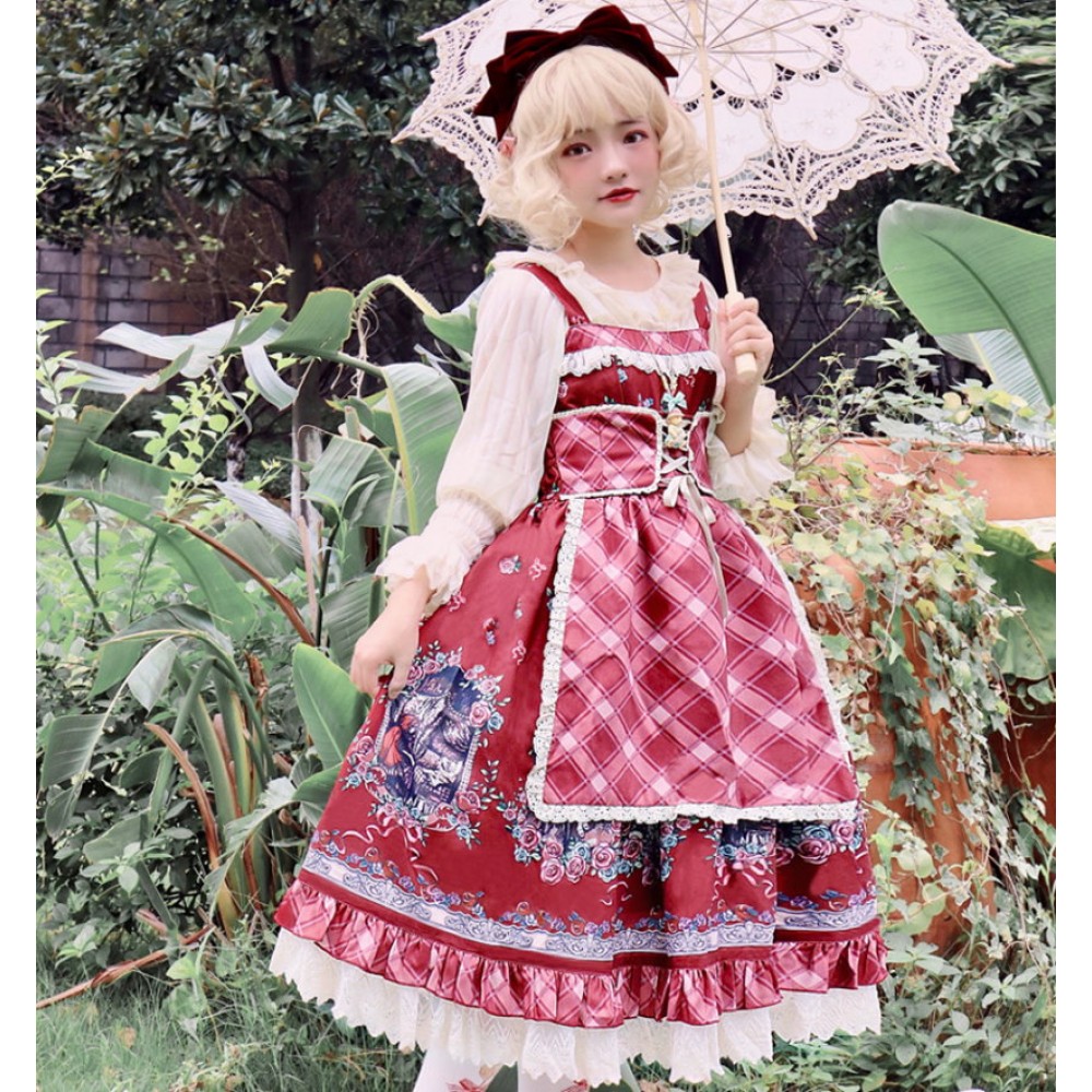 Infanta Little Red Riding Hood Classic Lolita Dress JSK (IN946)